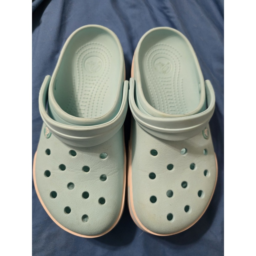 Crocs Crocband II Clogs Flat Mules Ice Blue Men's Size 7 / Women's Size 9